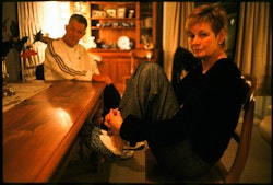 He’s told me a million times how to choose the cut. ‘Rib Eye, look for good marbling, not too fatty and none of that tenderised or marinated shit.’ Medium-rare, pink in the middle, Mum always said no one could cook a steak like my father. When Dad found out Mum had breast cancer he confided in me that the news had shaken him to the bone. They hadn’t communicated in over twelve years but he offered Mum his company and help if she needed it. She’d asked him to cook a steak for her. She wanted to eat something special before starting chemotherapy. Dad is wearing an Adidas tracksuit – a cream three-striped sweatshirt and navy-blue pants. He wears tan slippers and stands rubbing his hands together over the frying pan. Mum has prepared scalloped potatoes and salad. She decorates our plates with parsley and special sauce then Dad drops the meat onto each of them. We sit in Mum’s dining area and savour the moment. No one mentions the elephant under the table. The next day Mum has her first infusion. Background music: ‘These are the days of the endless summer. These are the days, the time is right. There is no past, there is only future. There’s only here, there’s only now.’