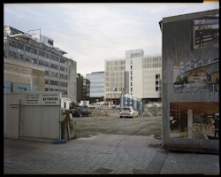 Through Wilson’s Car Park. Wollensak Raptor 210mm f45 - 3 seconds