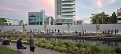 Grand opening night. From the North bank of the Ōtākaro, Avon River in the ‘Space for Quiet Reflection’.