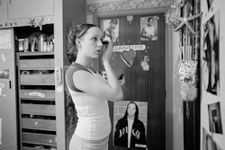 It’s good at this age because you can make more decisions for yourself and just be like, who you are. Be yourself and find the friends that suit you. I like doing make-up and hair, I like creating things – like art things. I like having my own personality in the way I dress or having my own room so you can have it just how you want it. And like say, when your parents have friends over, you can just go in there and you don’t have to make all that false conversation. Just come in and shut the door and listen to music or talk on the phone, whatever. Just be who you feel. It’s like, if ever you see a girl walking down the street or something, you won’t know anything about her, but if you see her room you probably know who she is. You can tell people’s personalities from their room. Like, if you’ve never met them before and then you talk to them for like a minute, you won’t really know anything about them. But the minute you went into their room you’d know something about them. Just by what they have in their room or on their walls.My room used to be a boy’s room when we first moved here. It had green walls and was pretty crappy, pretty ugly. I had to make it my own, like how I wanted it. I’ve got all these pictures of friends on the wall now and notes that they write you, stuff like that. So when you’re in your room it’s like your own little world with your friends and your letters and pictures – everything out so you can see it and just think about it. If you’re feeling sad or something you can just look at the letters and stuff and think it’s not that bad because you have your friends. Friends are important – my social life is important – because you can tell your friends things that you can’t tell your parents. You know, boy problems or other problems you wouldn’t tell your parents. Your friends can relate to it because they’re your age and they’re going through the same things. So they understand a lot. I mean, it’s not just that. It’s not that parents don’t understand. It’s just there’s a big generation gap and if you tell them something – like, it’s not fair that blah, blah, blah – they always get into: ‘Well, in my day . . .’And it’s like, well, it’s not your day now, is it? Anyway, I’d rather be a teenager than an adult, because if you’re an adult you just end up having to look after kids like, and clean and stuff. I’d rather be me.