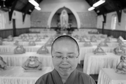 My name is Reverent Miao Shiu. I was born in Thailand and was brought up by my family as a Buddhist. I studied at the Buddhist college for four years and became a teacher, then I was considered suitable to become a master. My full title is Venerable Reverent Master. For me, monastic life is very beautiful. Being a master enables me to work with people, and I believe I have it in my heart to help them. The purpose of Buddhist philosophy is to release yourself from the worries of the world and from all the bad things like hatred and greed. How this happens varies for different people. It depends on what sort of personality they have and on the nature of their problems. Buddha has different teachings, and I teach people in different ways.The temple is important because it has the image of Buddha. Buddha symbolises perfection, purity and fulfilment. Human beings – all of us – are not perfect. So if we see the Buddha, we are reminded that we must be modest and humble. People come here and they can talk to the Buddha, like Christians talk to their God. They can tell Buddha anything, and the Buddha listens. They can also find a person to talk to or be close to. That is how it is special for me.